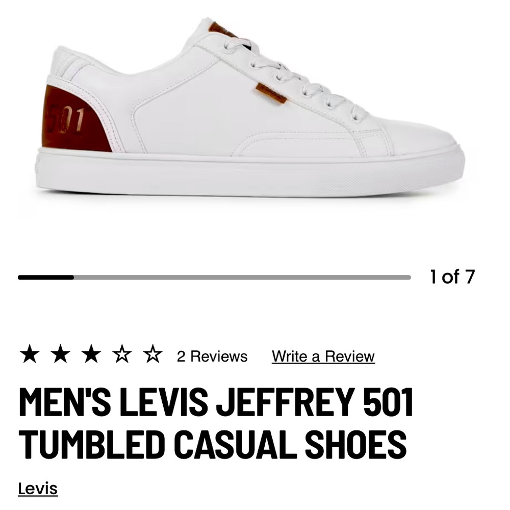 Levis 501 Jeffery WHITE sneakers! ⭐️⭐️⭐️